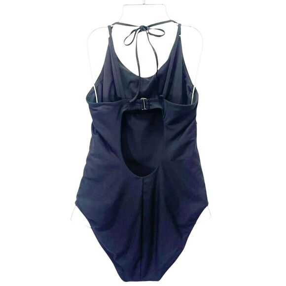 Athleta Keyhole One Piece Swimsuit Black Size MT Medium Tall UPF 50 Bathing Suit - Picture 3 of 14
